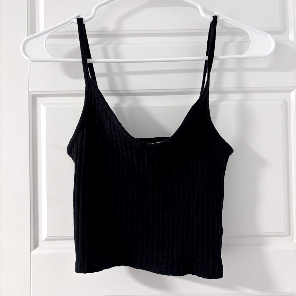 Black Ribbed Women's Top